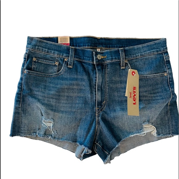 New Levi’s High Rise Cut Off Shorts Denim Women's Size 32 - Picture 1 of 4